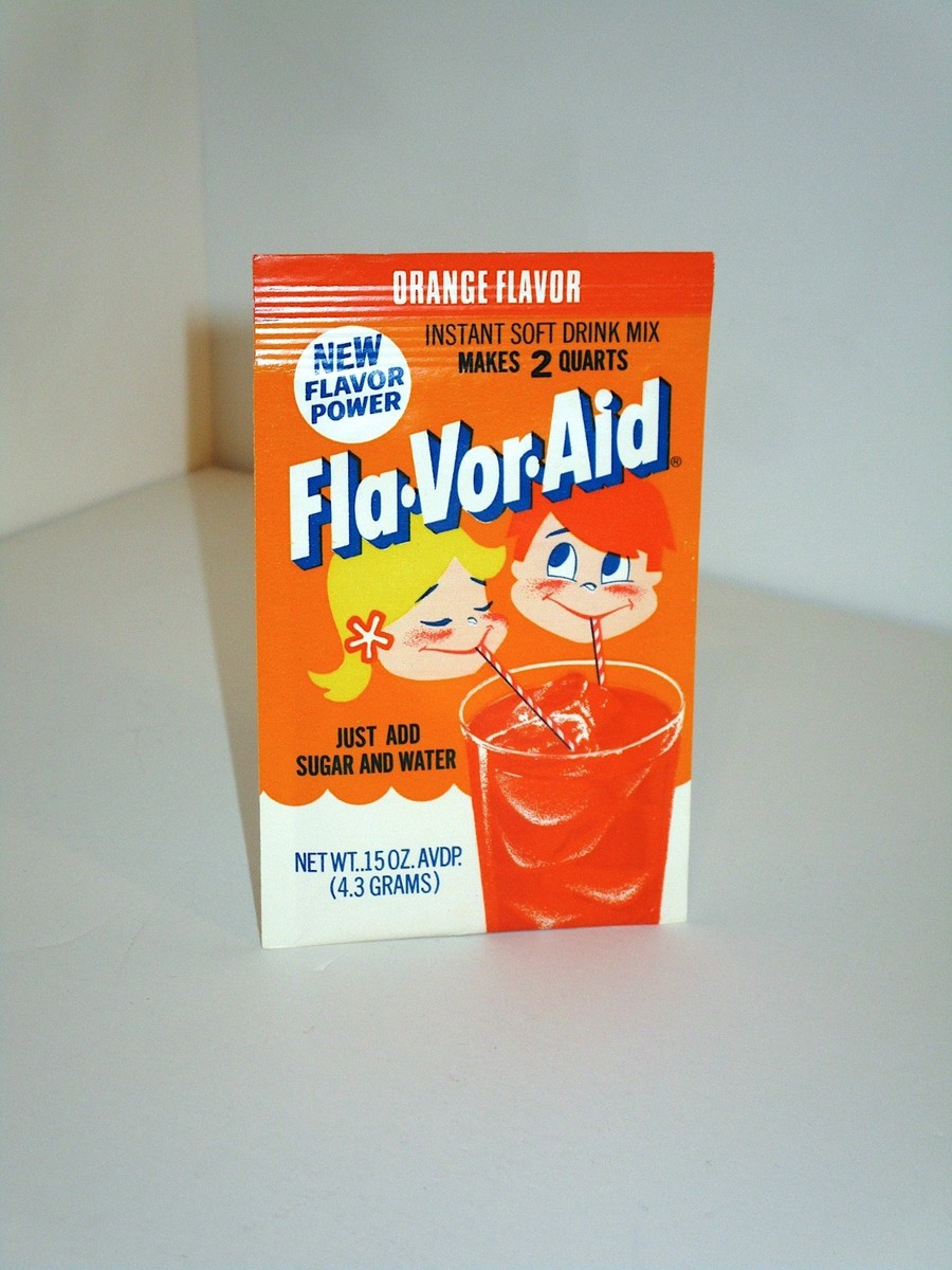 Vtg 1970's 1980's FlaVor Aid ORANGE Soft Drink Mix Packet Package