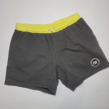 Neon Rebels Dark Gray  Yellow Drawstring Sweat Shorts Size 10Y 