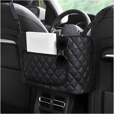 Car Handbag Holder Between Seats, Leather Large Capacity Front Seat Handbag Stor