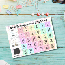 5 x 30 SQUARE FUND RAISING SCRATCH CARDS Numbered 1-30 Bingo Raffle Game Card