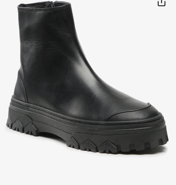 Women Patrizia Pepe Ankle Boots Black Leather 40.5