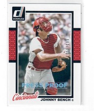 Johnny Bench   2014 Donruss Press Proof  Silver   56 /199    Reds