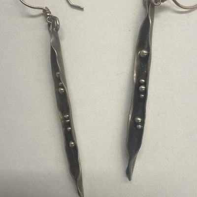 Ohrringe Sterlingsilber Peapod gefaltet Blatt