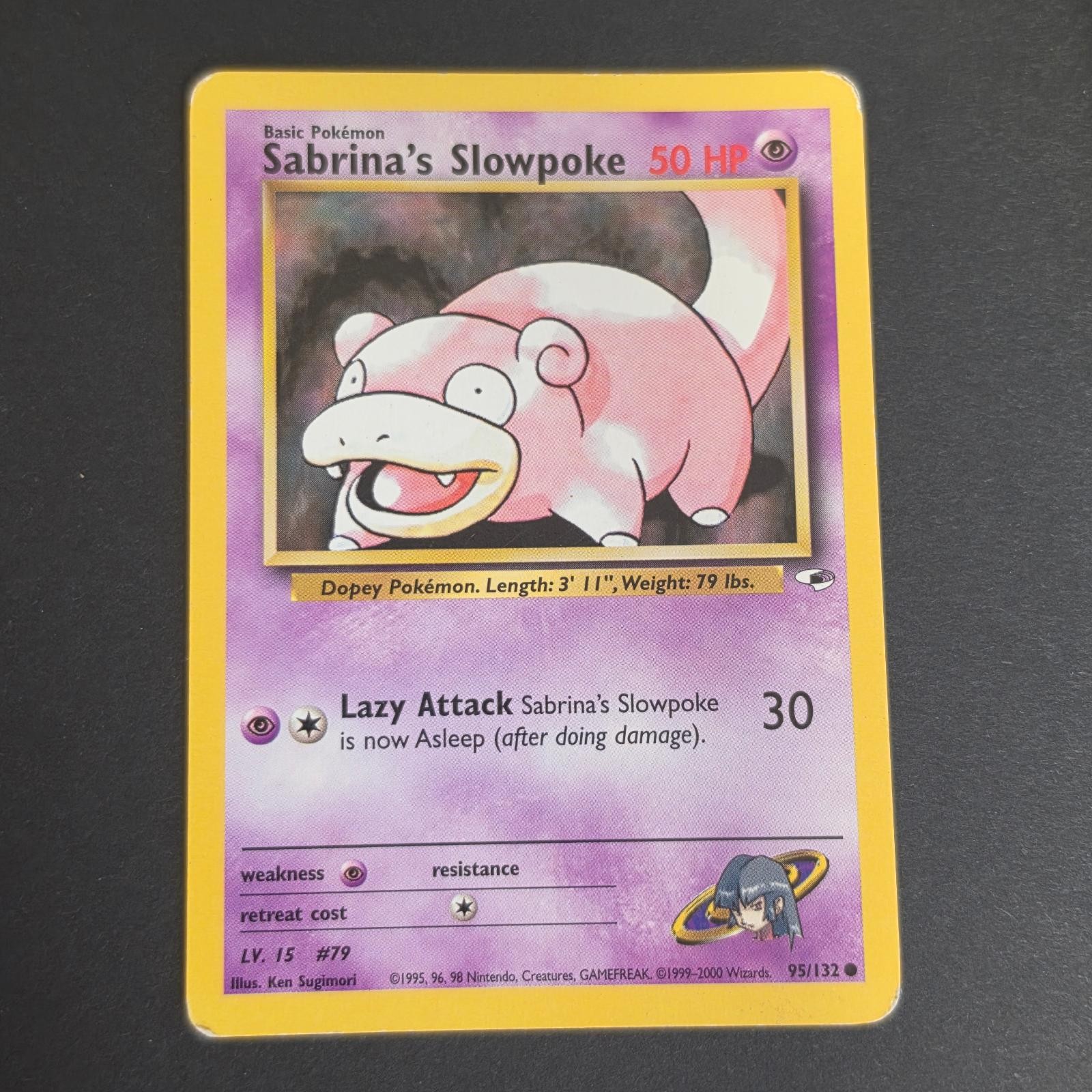 Sabrina's Slowpoke 95/132 Common Gym Heroes Pokemon Unlimited Lightly Played