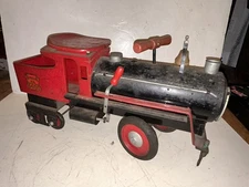 Vintage MUST SEE! Original Large Antique Keystone R.R. Ride On Train Toy Engine
