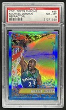 2001-02 Topps Chrome Michael Jordan Refractor #95 Wizards PSA 8