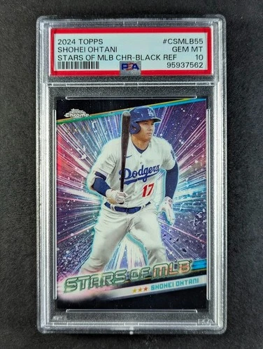 2024 Topps SHOHEI OHTANI 10/25 Chrome Black Ref. 1st Year Dodgers PSA 10 POP 5