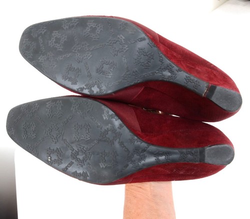 Ron White All Day Heels Burgundy Wine Leather Closed Toe Wedges Made In Italy 9 - Picture 10 of 12