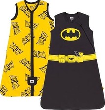 Batman Baby 2 Pack Zip Up Sleep Sacks Infant Wearable Blanket Swaddle Sleeper