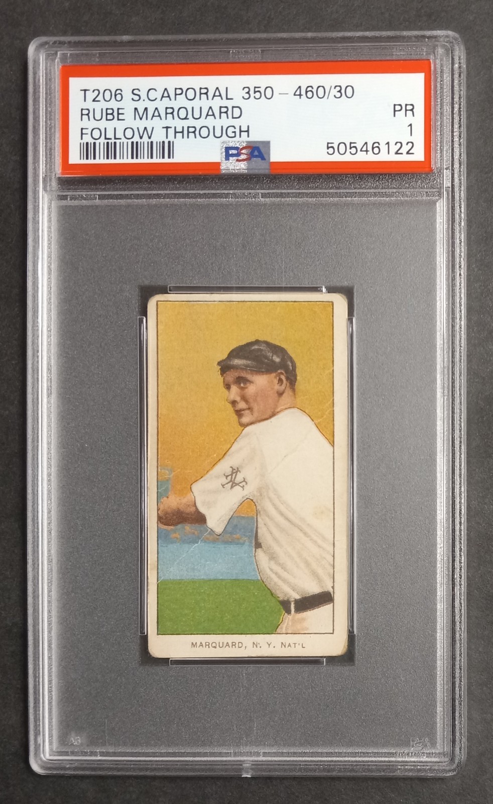 1909-11 T206 - Rube Marquard - HOF - Sweet Caporal 350-460/30 - PSA 1 PR