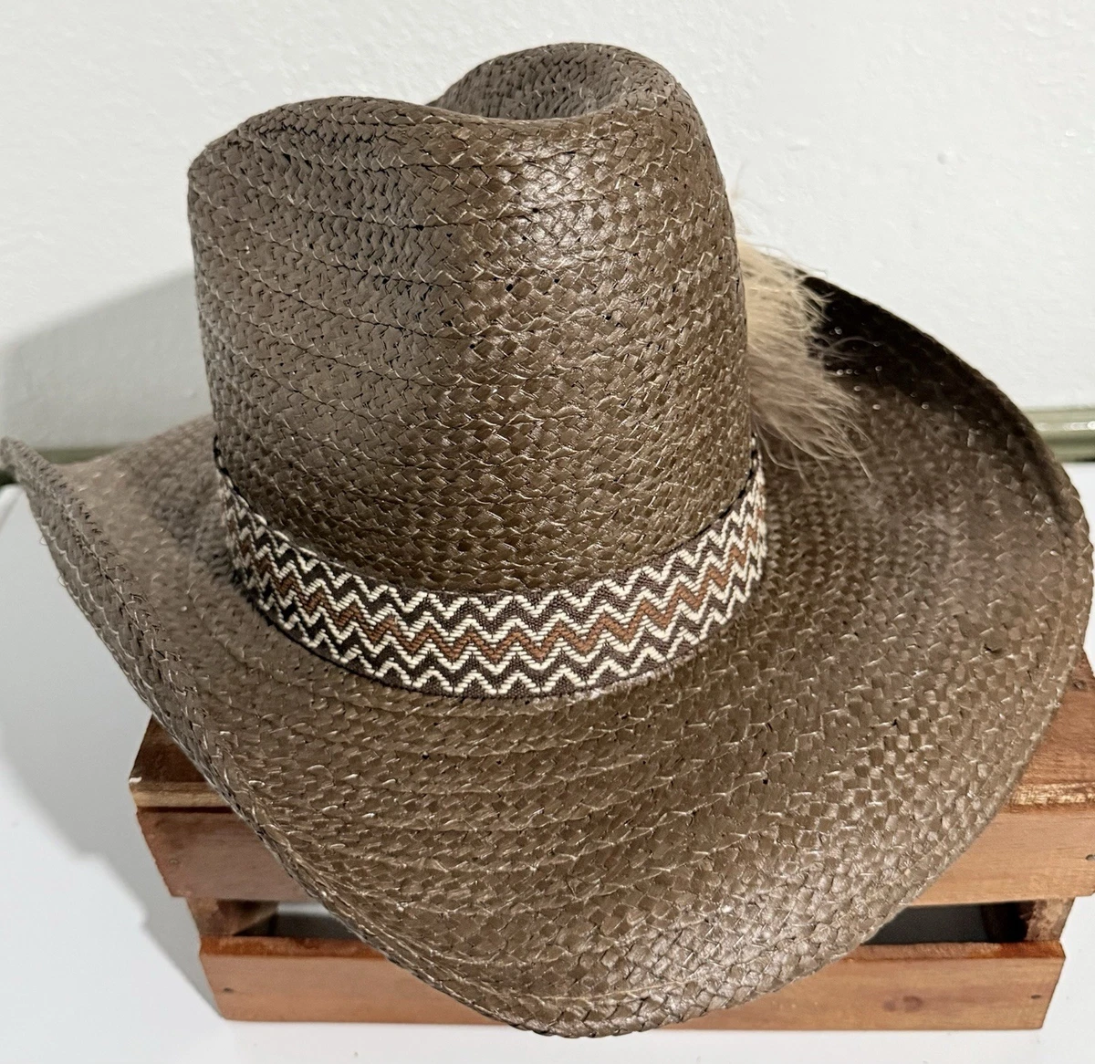 Vtg Brown Wool Nancy Hughes Hat Co Hat Satin Ribbon Bow Roses Lazer Cut 6 3/4 Cowboy Original Vintage Hats for Women for sale | eBay main image 2