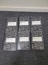Black Composition Notebooks 6 Pack Wide Ruled Paper 7-1/2" x 9-3/4" 100 Sheets