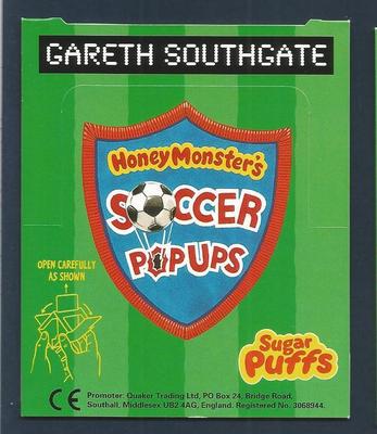 SUGAR PUFFS - HONEY MONSTER'S SOCCER POP UPS - 1997 - ENGLAND - GARETH SOUTHGATE