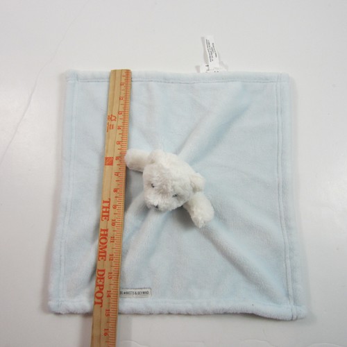 blankets and beyond lovey security blanket white bear blue plush - Picture 3 of 12