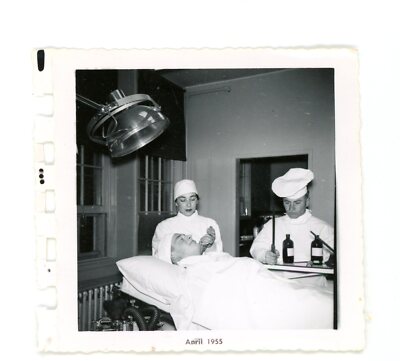 Medical Hospital surgery operation room humor doctor in chef hat   vintage photo