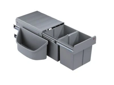 Wesco 8012083 Corner Boy 2, Poubelle d’angle encastrable, Alu Gris, 32 L - Photo 1/2