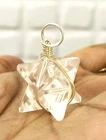 Beautiful Clear Quartz 1" Merkaba Star Pendant Crystal Fashion Jewelry Gift