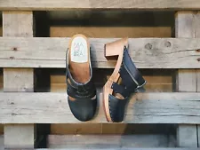 Swedish Clogs Maguba Paris Black Mix Size US Womens 7 / EU 37 Narrow