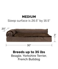 FurHaven Deluxe Chaise Orthopedic Dog Bed Brown Medium 20  x 30  