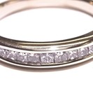 14K White gold .27ct SI1 H princess diamond channel set wedding band ring 2.4g — photo 2
