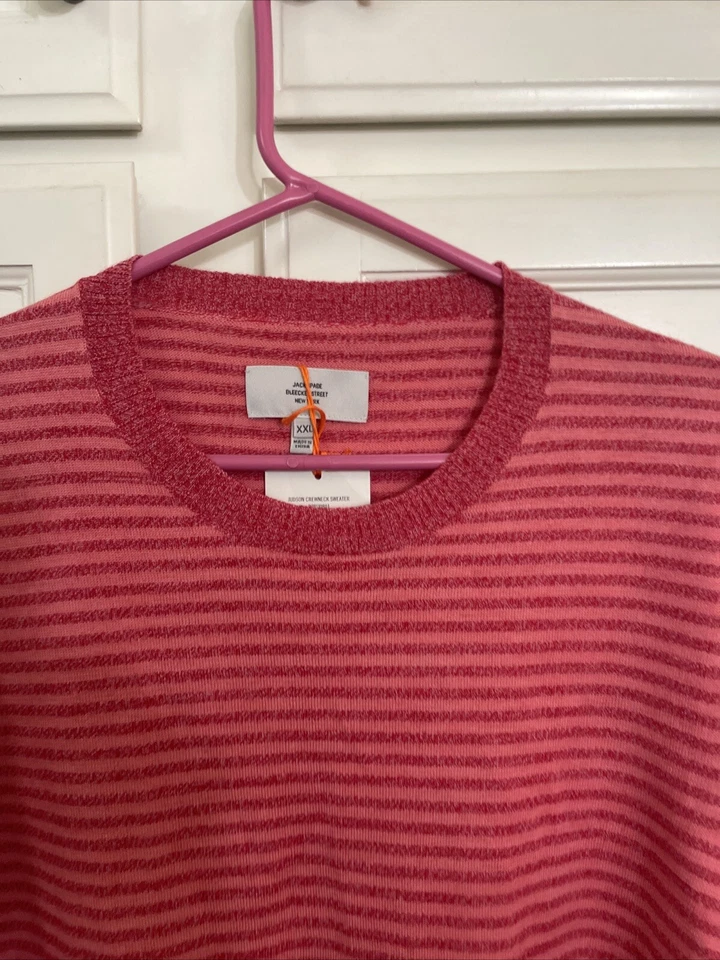 Jack Spade Judson Crewneck Sweater Heathered Red Stripe XXL - Image 4 of 4