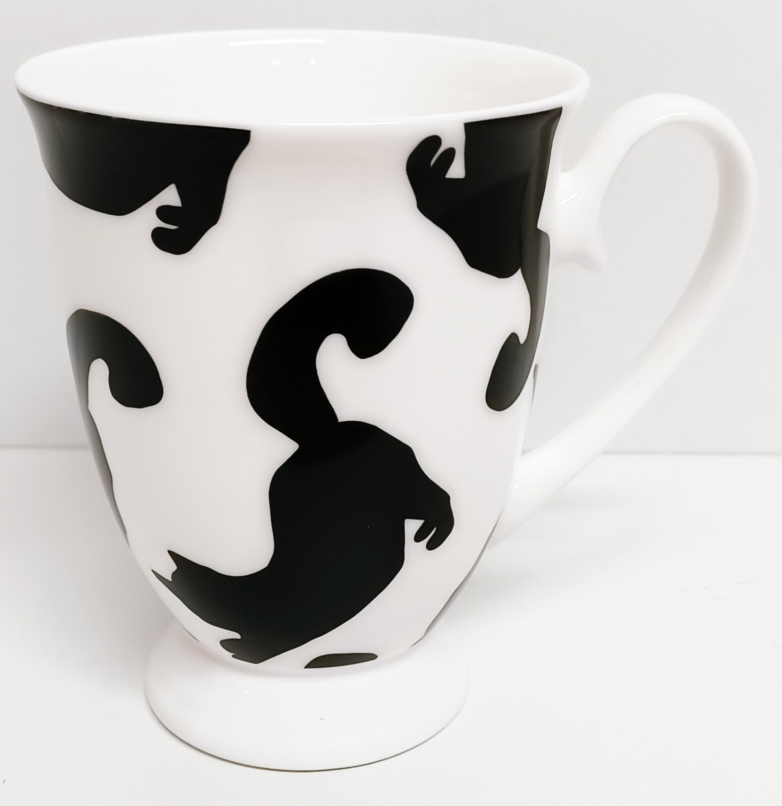 Elegant Exclusive Cats Black Silhouettes Mug Bone China 300 ml Royal Footed Cup
