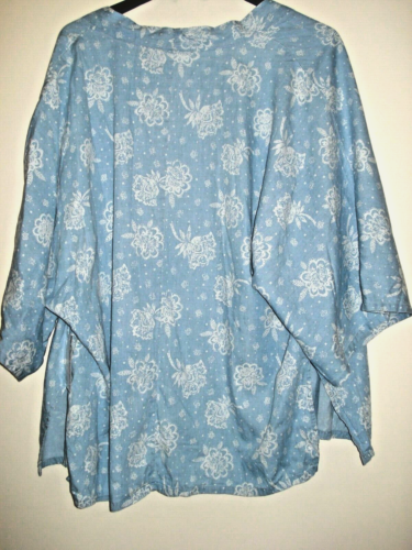 Damas Bongo Plus Kimono Frente Abierto Top Cambray Talla 3X Nuevo Con Etiquetas - Imagen 2 de 2