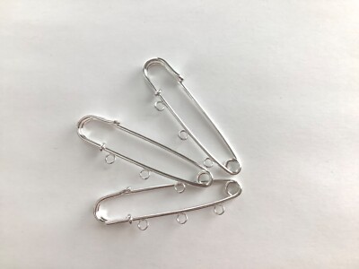 Add A Bead Silver Plated Brooch Pin Multiple Loops 