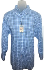 Cremieux Collection L/S Shirt XL Periwinkle Blue Mini Check NWT (DC646) 
