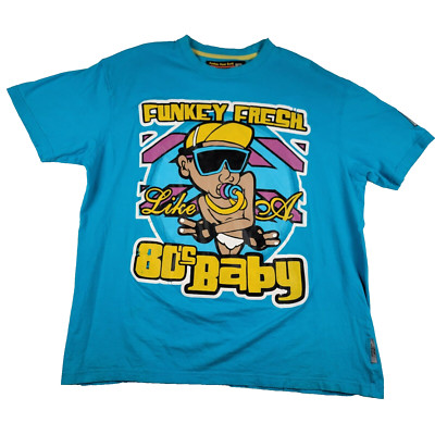 Funkey Fresh Like A 80s Baby Graphic Print T-Shirt Hip Hop Style Extra Large XL