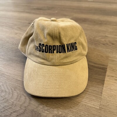 Vintage The Scorpion King 2002 Tan Strapback Hat Mohr's Promo Movie The Rock WWE