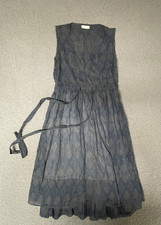 CP SHADES 100% cotton abstract pattern adjustable waist Julia dress Small blue