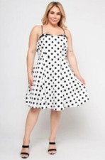 Womens Plus Size Black and White Retro Inspired Dress 2X Rockabilly Pin Up 