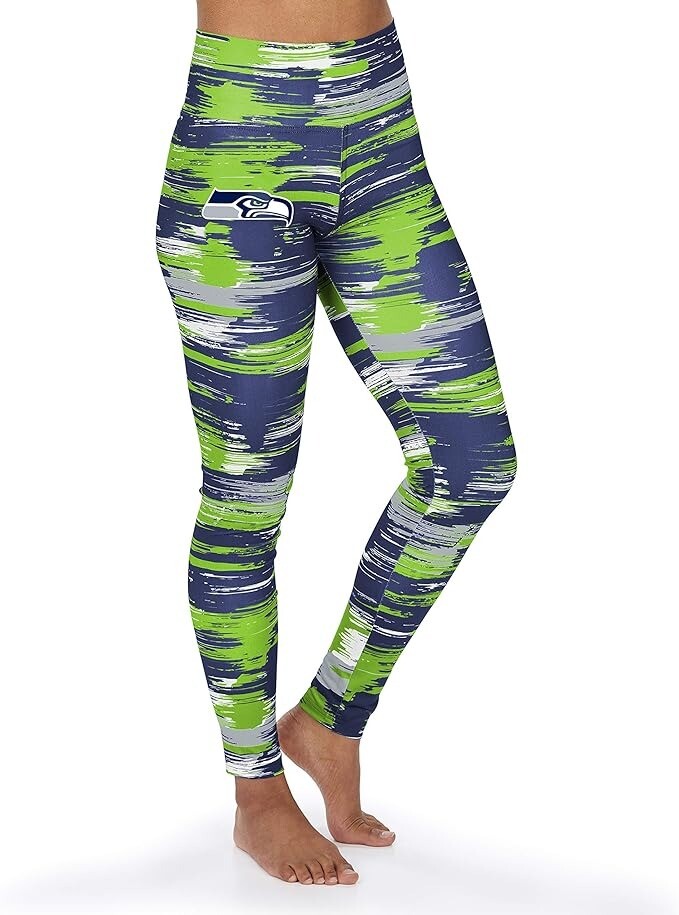 Леггинсы Zubaz NFL Womens Seattle Seahawks окрашены матовой краской командного цвета