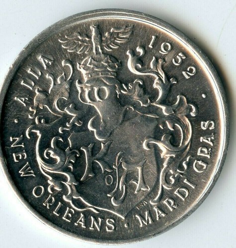 Mardi Gras Doubloon Krewe of Alla 1970 Aluminum - Picture 2 of 2