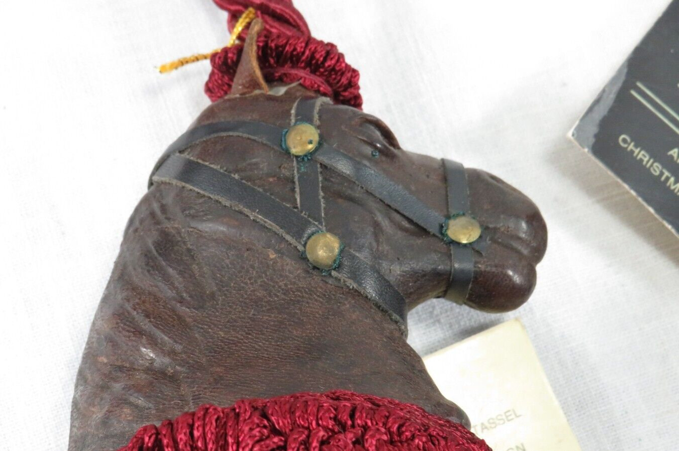 Curtain Tie Backs Horse Head Equestrian ~ Leather/wood New 2 Pairs 4 pieces