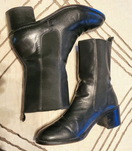 Vintage Sarto Franco Damen schwarz Leder Chelsea Boots 8,5 Medium halbhoch - Bild 9 von 10