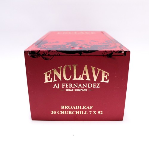 Enclave Churchill Broadleaf Empty Wood Cigar Box 8" x 4.75" x 3.5" - Picture 2 of 9