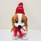 Nanco 12" Sad Sam Dog Christmas Hat Scarf Candy Cane Stuffed Animal Plush