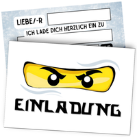 8 StüCk Ninja Einladungskarten Kindergeburtstag MäDchen & Jungen Geburtstag Weiß