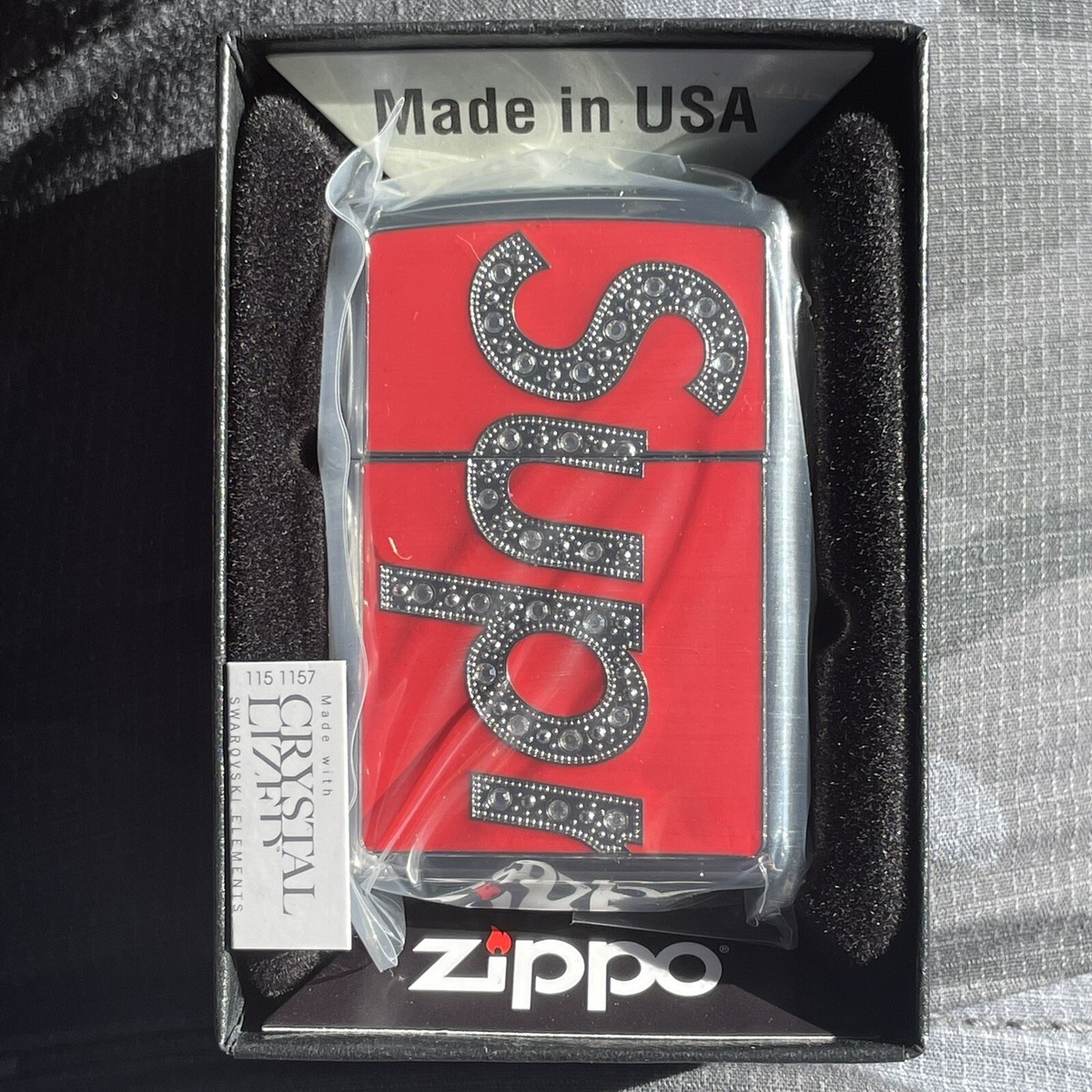 Supreme Swarovski® Zippo® SUPREME FW20 SWAROVSKI ZIPPO LIGHTER RED AUTHENTIC NEW IN HAND