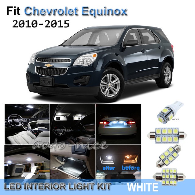 For 20102015 Chevrolet Equinox Xenon White LED Interior Lights Kit 8