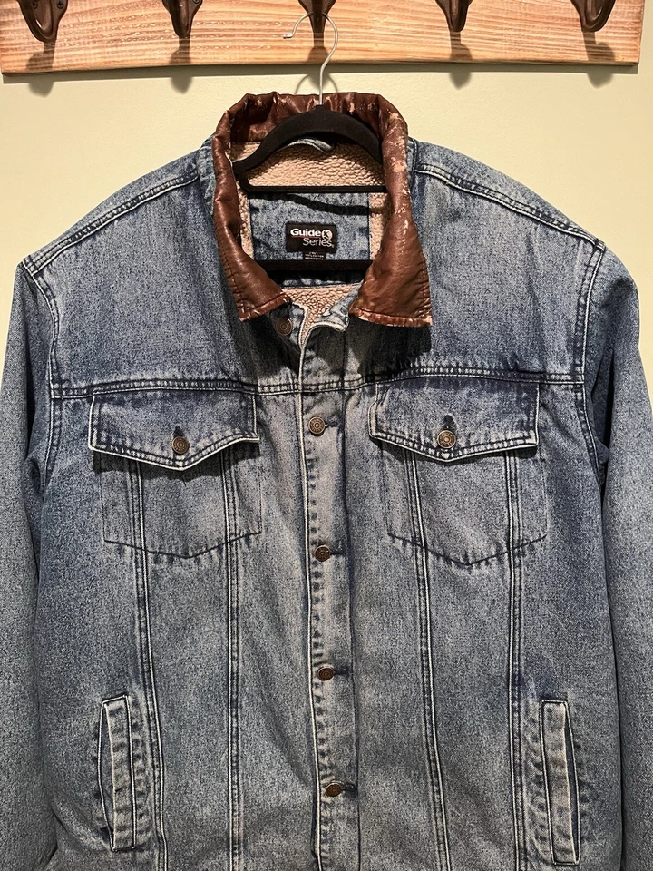 Vintage Men’s 2XLT Denim Work -Chore-Barn Sherpa Lined Coat, 100% Cotton - Image 4 of 4