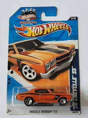 Hot Wheels 2011 Muscle Mania '70 Chevelle SS - 1:64 Scale Die-Cast Car (Orange, 102/244)