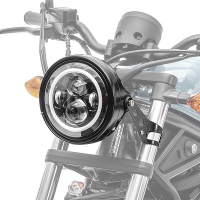 V-Twin 7 Inch Polished Cowl Headlamp Set For Harley Davidson – 24-0255