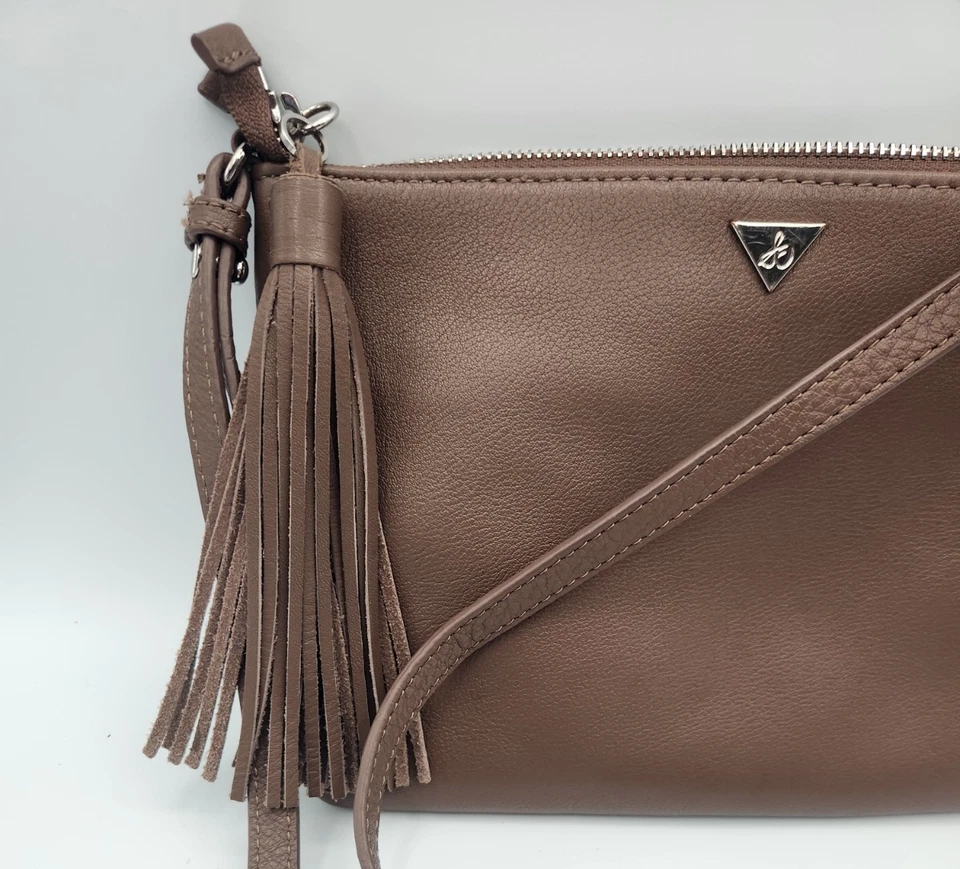 Sam Edelman Saddle Brown Leather Suede Saddle Crossbody Bag w/ tassel - Изображение 2 из 4