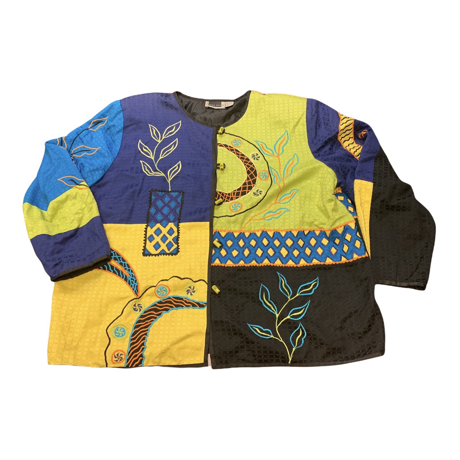 Vintage Maggie Barnes Patchwork Jacket Women’s 3X… - image 1