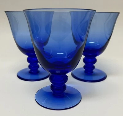 Villeroy and Boch Nadine Blue Water Wine Goblets~Set of 3 - Image 1 of 3