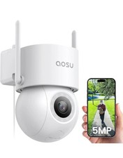 AOSU 3K 5MP Security Camera Outdoor Wifi Wired with 400Lm Spotlight Full Color N