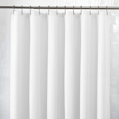 Maytex Waterproof Fabric Shower Curtain or Liner  70'' x 72'' in White Finish